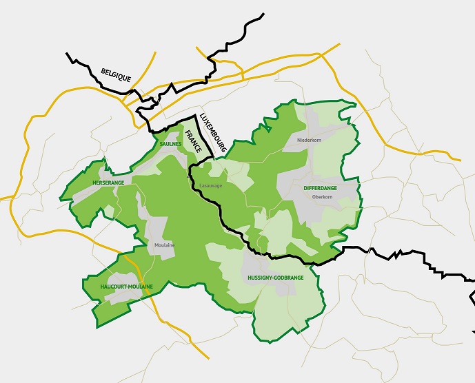 Carte appel à projets de la zone fonctionnelle TNT Chiers Alzette