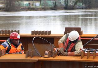 Ouvriers de chantier - pont de Méréville